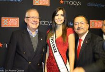 Paulina Vega, Miss Universo 2015 junto a Manolo García Oliva y Guillermo Chacón, Foto Andrés Catana.