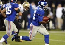 Manning lanza para cuatro anotaciones y vence 52-27 a los Saints La victoria contundente de los Giants por diferencia de 25 puntos, les permite dejar su marca en 8-5 y seguir al frente de la División Este de la Conferencia Nacional (NFC).
