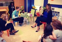 Primera dama comparte lectura de libro favorito en un hospital de Nueva York La primera dama de EEUU, Melania Trump.
