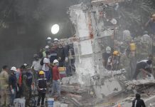 Edificio en Ciudad de México. A días de empezar la demolición de sus edificios hoy repletos de grietas.