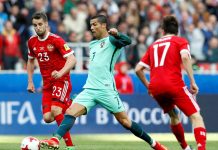 0-1. Un gol de Cristiano Ronaldo salva a Portugal El delantero portugués Cristiano Ronaldo controla un balón durante un encuentro frente a Rusia perteneciente a la Copa Confederaciones 2017, en el Spartak Stadium de Moscú, Rusia.