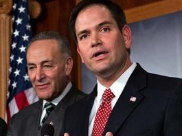 Marco Rubio y Charles Schumer en precampaña a favor de nuevo proyecto Reforma Migratoria