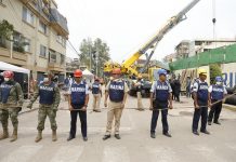 Elementos de la Marina resguardan el sitio donde se hallaba el Colegio Enrique Rébsamen