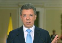 El presidente colombiano, Juan Manuel Santos, fue galardonado con el Global Citizen Award (Premio al Ciudadano Global) que otorga el centro de pensamiento Atlantic Council, de Estados Unidos.