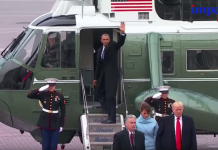 Obamas Fly Off as Trump Begins Presidency