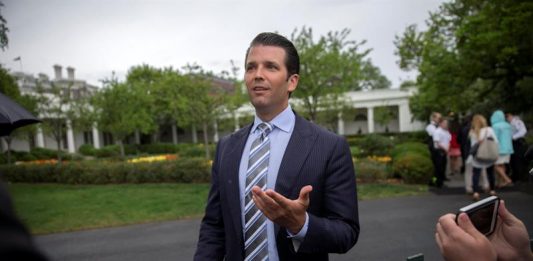 Fotografía de archivo tomada el 17 de abril de 2017 que muestra a Donald Trump Jr., hijo del presidente de Estados Unidos, Donald Trump,