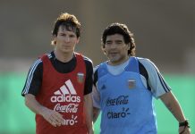 Messi está a dos goles de igualar a Maradona Lionel Messi, con 32 tantos, está a dos goles de igualar con la selección argentina la marca de Diego Maradona, hasta ahora el tercer realizador histórico del equipo nacional de su país detrás de Gabriel Batistuta y Hernán Crespo.