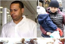 Christopher Cruz, condenado a 4 meses en prisión 5 años en libertad condicional por la brutal paliza al ejecutivo chino Alexian Lien (derecha). Abajo, la imagen que le dio la vuelta con Sergio Consuegra en medio de los agresores.