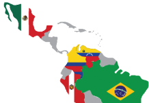 latin america flag/map