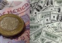 El peso mexicano se deprecia en un 0,45 % respecto al dólar