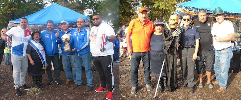 (Izquierda) Douglas y Mycor Rodriguez, dirigentes del Club Amigos de Alex que tuvieron que conformarse con el sub-campeonato en la Liga Guatemala. Con ellos entregando el trofeo y medallas, Betty S&aacute;nchez,&nbsp; Marvin "Ka Ka" Estrada y Anibal "Mr. VP" Ochoa, entre otros. (Derecha)&nbsp;Abilio "Burro" Benitez, Heriberto Bermejo y Erick "Piojo" Guzman, invitados de lujo en la final de la Liga Guatemala.&nbsp;(Fotos: Buki Chapin)