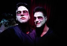 "Luz Negra", Drama político y surrealista de El Salvador Victor Alfonso Echavarría y Cesar Augusto Cova son Goter y Moter en "Luz
negra".