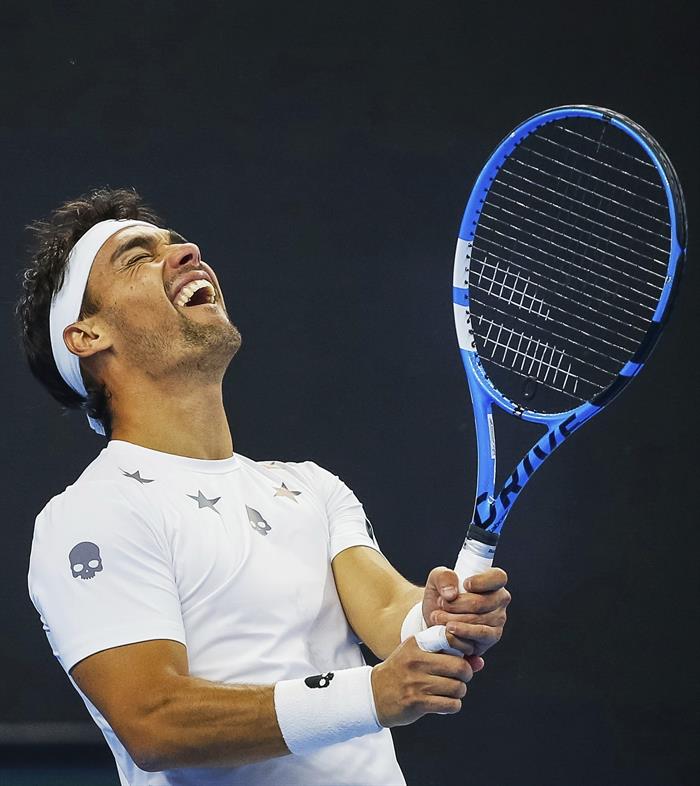 Fabio Fognini durante el partido de segunda ronda del Abierto de China.