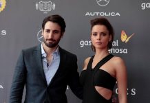 Guillermo Amoedo y la actriz colombiana Vanessa Restrepo posan para la prensa gráfica a su llegada al estreno mundial de la película mexicana "El habitante".