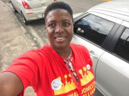 Inician una campaña para ayudar a colombiana víctima de tráfico humano en Miami June Barret organizadora de la campaña en favor de Andrea Paola. (foto facebook Miami Workers Center)