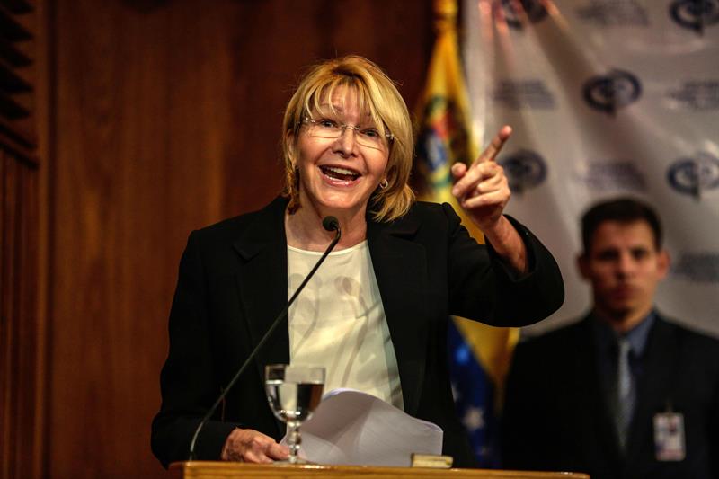 otografía del 31 de julio de 2017, de la fiscal general de Venezuela, Luisa Ortega, durante una conferencia de prensa en Caracas (Venezuela).