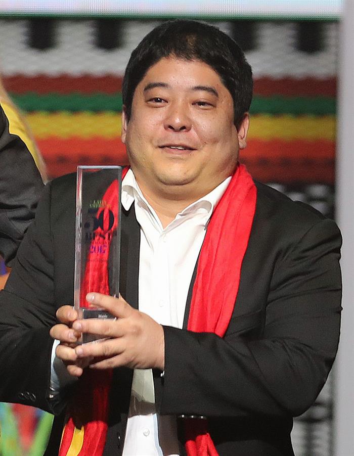 El chef Mitsuharu Tsumura, del restaurante peruano Maido, durante la premiaci&oacute;n de los 50 Mejores Restaurantes de Latinoam&eacute;rica.