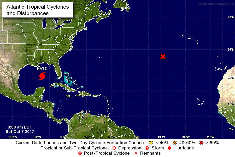 La tormenta tropical Nate se fortaleci&oacute; y se convirti&oacute; en un hurac&aacute;n categor&iacute;a 1. (foto NHC)