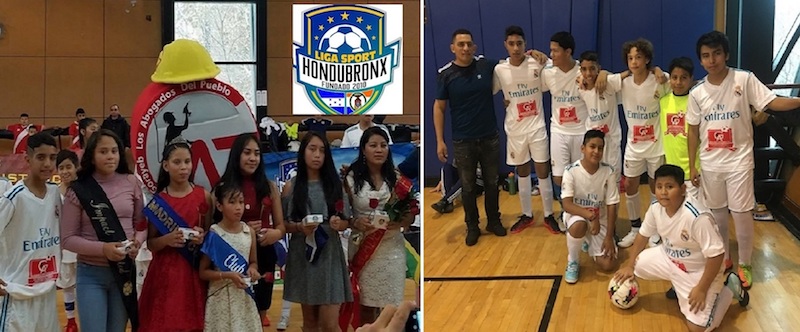(Izquierda)​.&nbsp;Vista parcial de madrinas elegidas y galardonada&nbsp;durante la inauguraci&oacute;n del campeonato sabatino en la Liga Sport&nbsp;HonduBronx. (Derecha). Integrantes del sexteto Halconcitos categor&iacute;a U-13, que participan en la misma Liga​.&nbsp;(Fotos cortes&iacute;a: LiSHonBro)