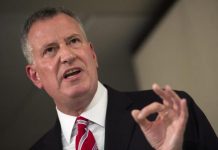 El alcalde de la Ciudad de Nueva York, Bill de Blasio.