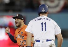El jugador Jose Altuve de los Astros de Houston.