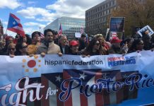 Lin-Manuel Miranda en marcha por Puerto Rico en Washington DC