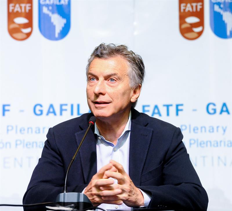Fotografía cedida del presidente de Argentina, Mauricio Macri,