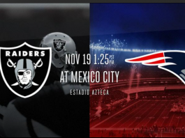 El partido de temporada regular que protagonizarán mañana los Raiders de Oakland y los Patriots de Nueva Inglaterra en el estadio Azteca