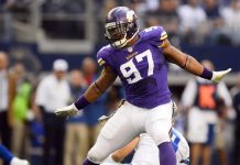 Everson Griffen, defensa de los Vikings de Minnesota.
