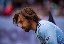 el italiano Andrea Pirlo se despidió este domingo del fútbol tras disputar los últimos minutos en la eliminación del New York City.