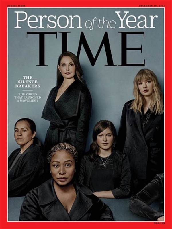 Los integrantes del movimiento que en los últimos meses han lanzado una intensa campaña contra los abusos sexuales fueron elegidos este año como Personas del Año de la revista Time. Foto captura de pantalla.