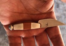 Detalle de un cuchillo en la comunidad de las Ánimas en la Paz, Baja California Sur.