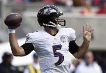 20-27. Flacco y los Ravens se mantienen a la caza de un boleto a finales Flacco completó 26 de 42 pases para 288 yardas con un pase de touchdown.