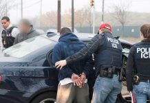 Las autoridades estadounidenses informaron hoy que un total de 101 personas fueron detenidas en el estado de Nueva Jersey. (foto twitter @ICEgov)