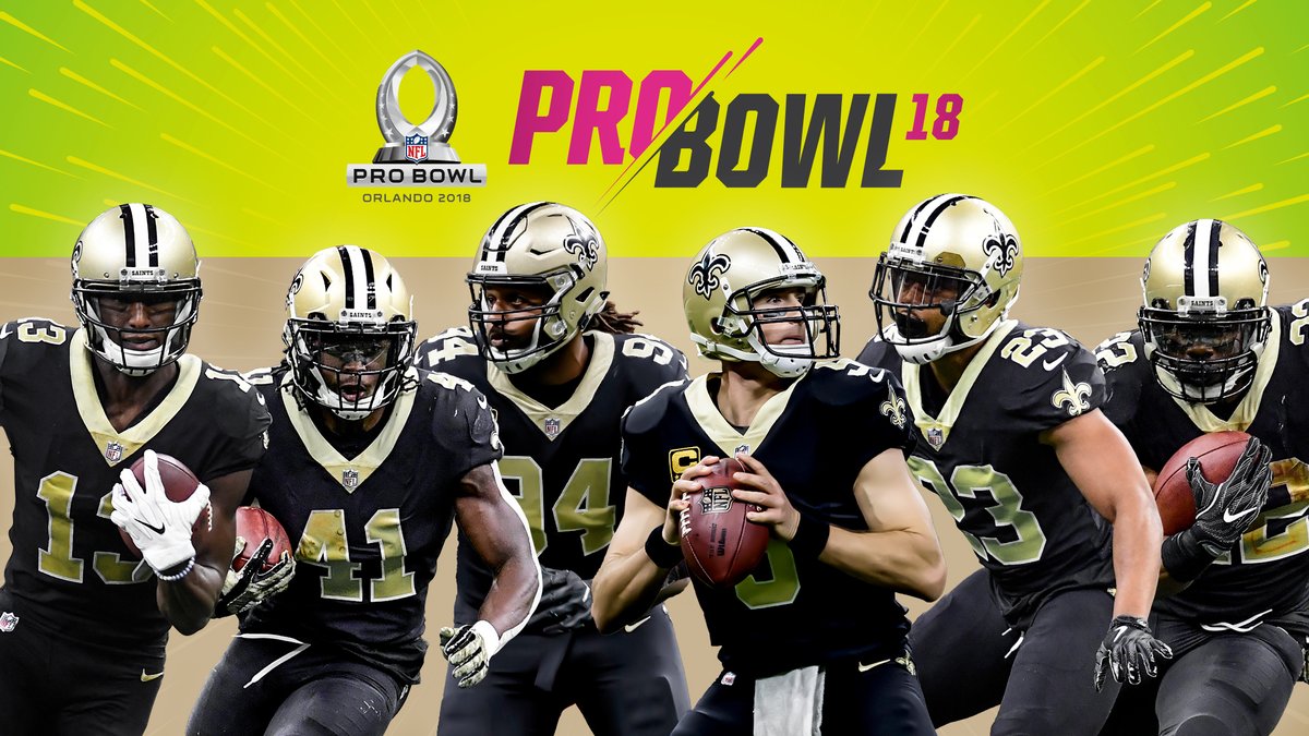 Esta noche los Saints de Nueva Orleans impusieron un nuevo registro en la NFL al mandar a dos corredores al ProBowl por primera vez en 42 a&ntilde;os, Mark Ingram y Alvin Kamara. (foto twitter @Saints)