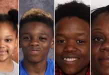Shanta Myers, de 36 años, su hija Shanise, de 5, y su hijo Jeremiah, de 11, así como la pareja de Shanta, Brandi Mells, de 22 años. (foto twitter)