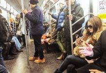 En la Ciudad de Nueva York el acoso sexual en el tren se incrementó en el 2017 en un cincuenta por ciento, un incremento del cincuenta y tres por ciento, que incluye manoseo indeseado, conducta lasciva y videos o fotos tomadas sin consentimiento.