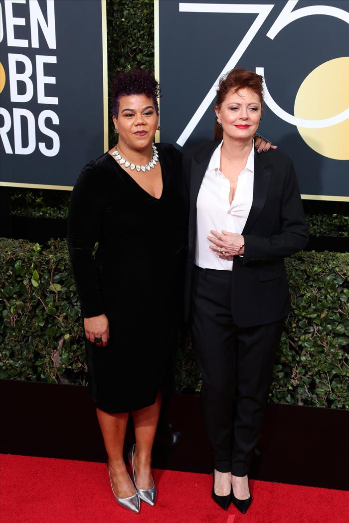 Susan Sarandon junto a la periodista puertorriqueña Rosa Clemente.