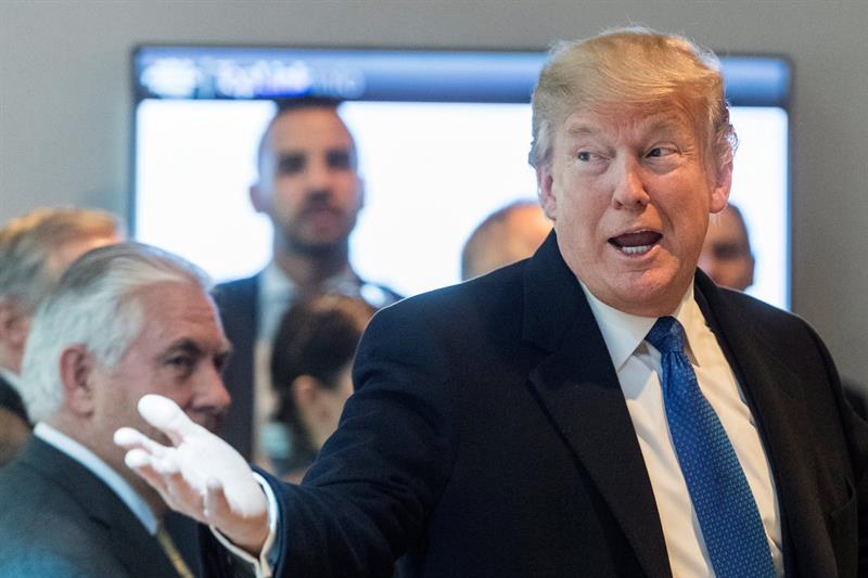 Donald Trump, a su llegada al Foro Econ&oacute;mico Mundial que se celebra en Davos.