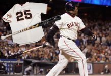 Barry Bonds verá como el número 25 que vistió mientras estuvo con los Gigantes de San Francisco será retirado el sábado, 11 de agosto. (foto twitter @BarryBonds)