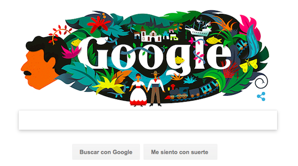 Google celebra hoy el aniversario 91 del nacimiento de Gabriel Garc&iacute;a M&aacute;rquez.