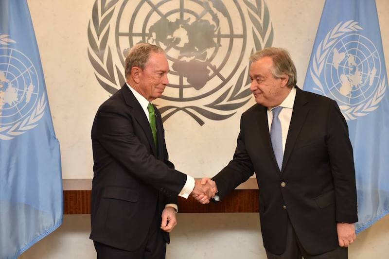 El secretario general de la ONU, Ant&oacute;nio Guterres, anunci&oacute; hoy el nombramiento del exalcalde de Nueva York Michael Bloomberg como su enviado especial para Acci&oacute;n Clim&aacute;tica.