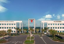 Fotografía cedida donde se aprecia el exterior de la nueva sede central de la cadena hispana Telemundo en Miami, Florida.