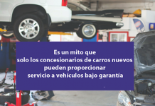 Es un mito que solo los concesionarios de carros nuevos pueden proporcionar servicio a vehículos bajo garantía No tiene que llevar su carro al concesionario para mantenimiento y reparación, pero donde sea que vaya, guarde los recibos.