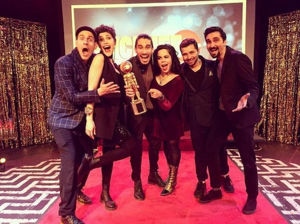 Fernando Moya, Zuleinette Ralat, Gilberto Gabriel Díaz,Venuz Delmar, Braulio Basi lio y Adrés López Alicea