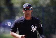 Gleyber Torres durante una práctica de los yankees.