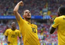 5-2. Bélgica se lo cree, vuelve a golear y se encamina hacia octavos Un penalti ejecutado por Eden Hazard, al que arrolló previamente Syam Ben Youssef (m.6), y otro tanto de tiro cruzado de Lukaku, diez minutos después, asomaron a los belgas a los octavos de final con todo el encuentro por delante.