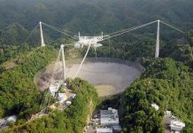 El Observatorio de Arecibo, en la costa norte de Puerto Rico y que alberga el radiotelescopio más grande del mundo en funcionamiento.