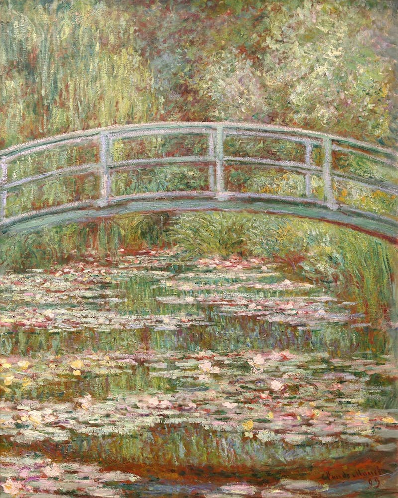 Esta versión del cuadro de Monet del Puente sobre un estanque de nenúfares fue pintada en 1899, diez años antes de que le diagnosticaran cataratas. Wikimedia Commons