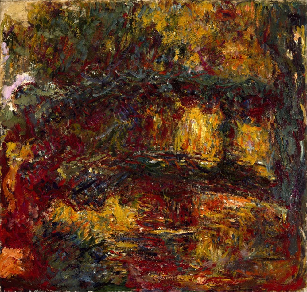 Este Puente sobre estanque de nenúfares fue pintado en 1922, un año antes de la operación de cataratas de Monet. Wikimedia Commons